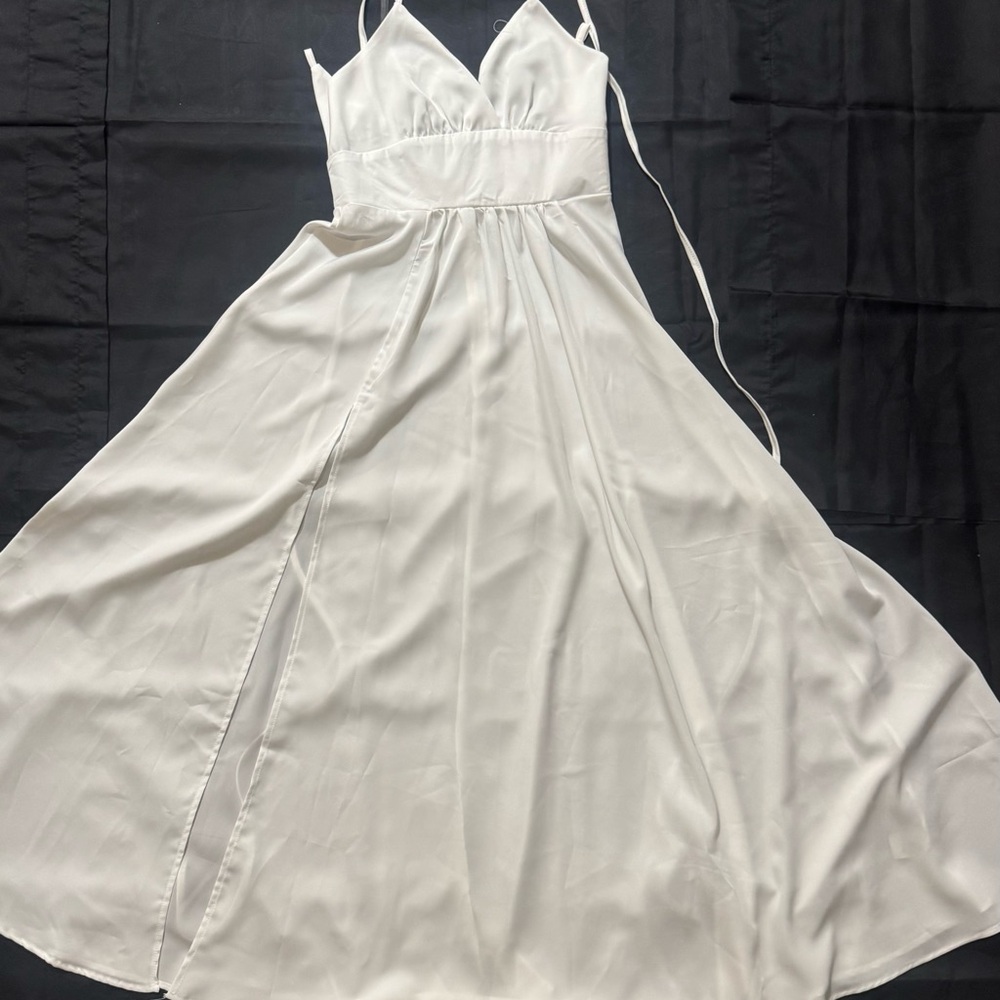 SHEIN White Strap Spaghetti-Strap Maxi Dress
